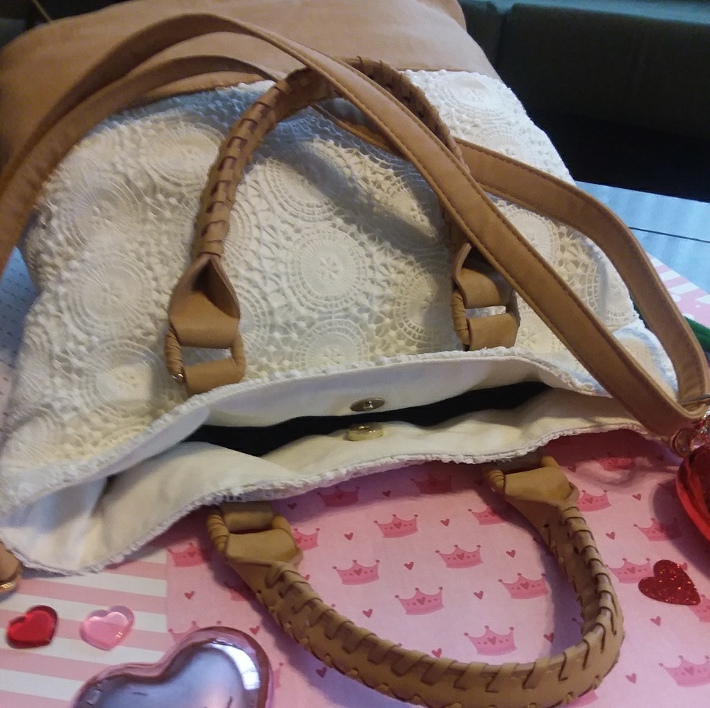 Merona Crochet 2-Tone Hobo